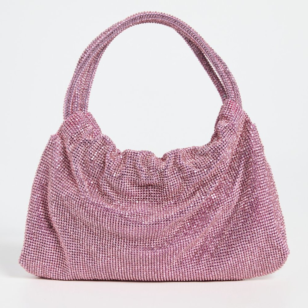 SIMKHAI Mini Ellerie Crystal Shoulder Bag Taffy Pink color